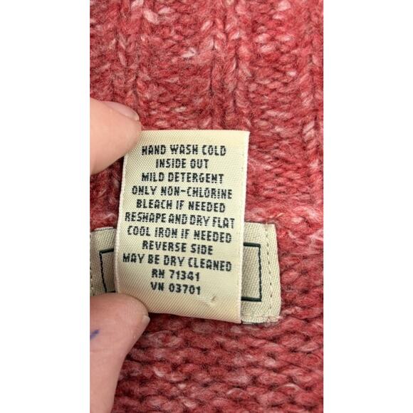 L.L. Bean Wool Blend Cable Knit Sweater Vest Red Women's 2XL Gorpcore Cabin - Picture 8 of 8